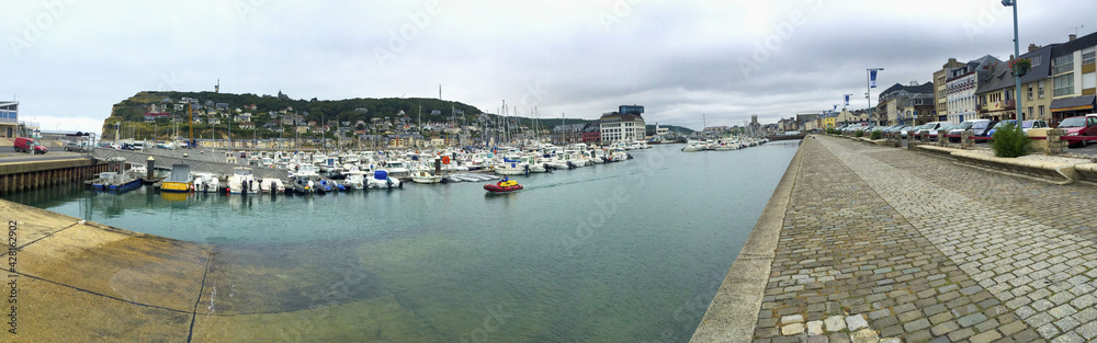 Panorama View On Marina And City, Fecamp Normandy, France