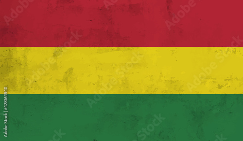 Flag of Bolivia with the effect of crumpled paper and grunge