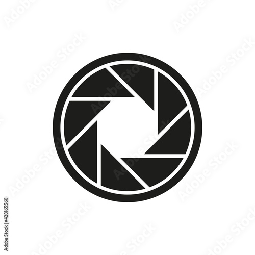 The camera shutter icon. Simple vector illustration on a white background