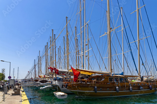 Sailing Ships At Harbor From Bodrum, Mugla, Turkey