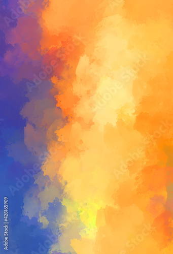 Creative abstract painting. Background with artistic brush strokes. Colorful and vibrant illustration. Painted art.