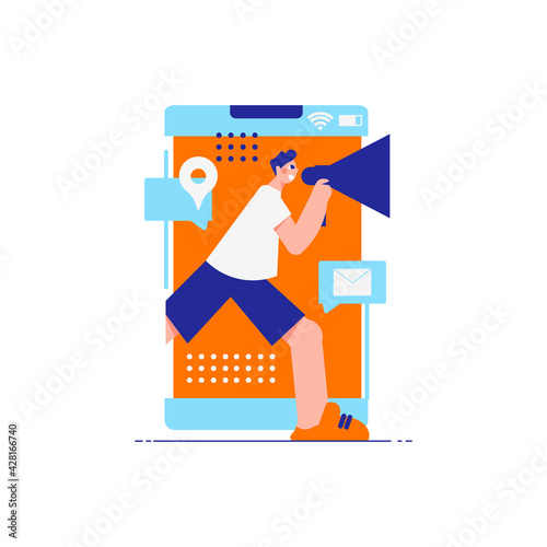 Smartphone Promoting Guy Composition