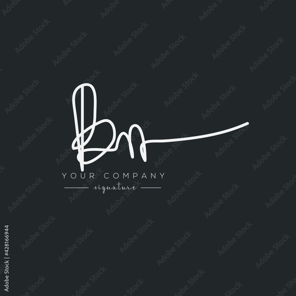 BN initials signature logo. Handwriting logo vector templates and signature concept