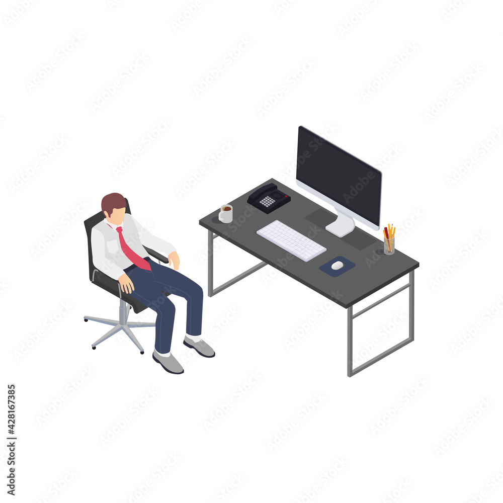 Tired Worker Burnout Composition Tired Worker Burnout Composition