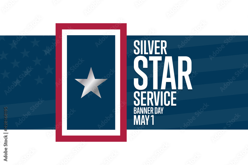 Silver Star Service Banner Day. May 1. Holiday concept. Template for background, banner, card, poster with text inscription. Vector EPS10 illustration. Silver Star Service Banner Day. May 1. Holiday concept. Template for background, banner, card, poster with text inscription. Vector EPS10 illustration.