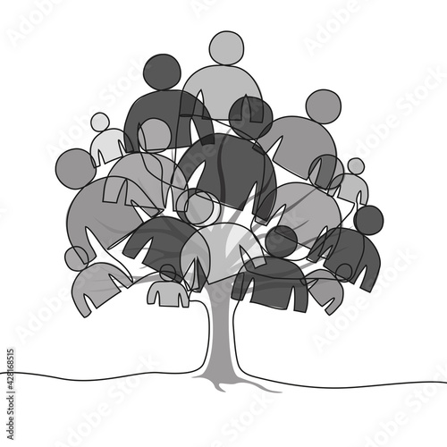 Arbre communauté-Ligne et nuances de gris