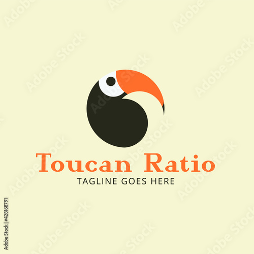 Toucan Golden Ratio Vector Logo Design Template