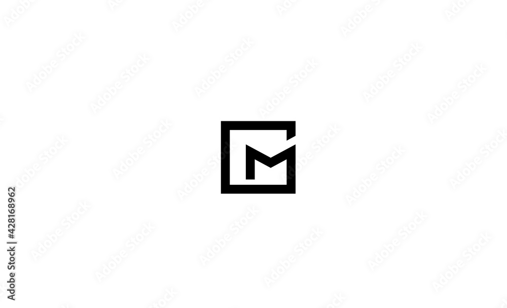Letter MG GM Logo Design Vector Illustration - obrazy, fototapety, plakaty 