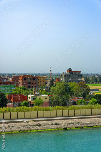 Suez Canal, City Al Qantara, Egypt photo