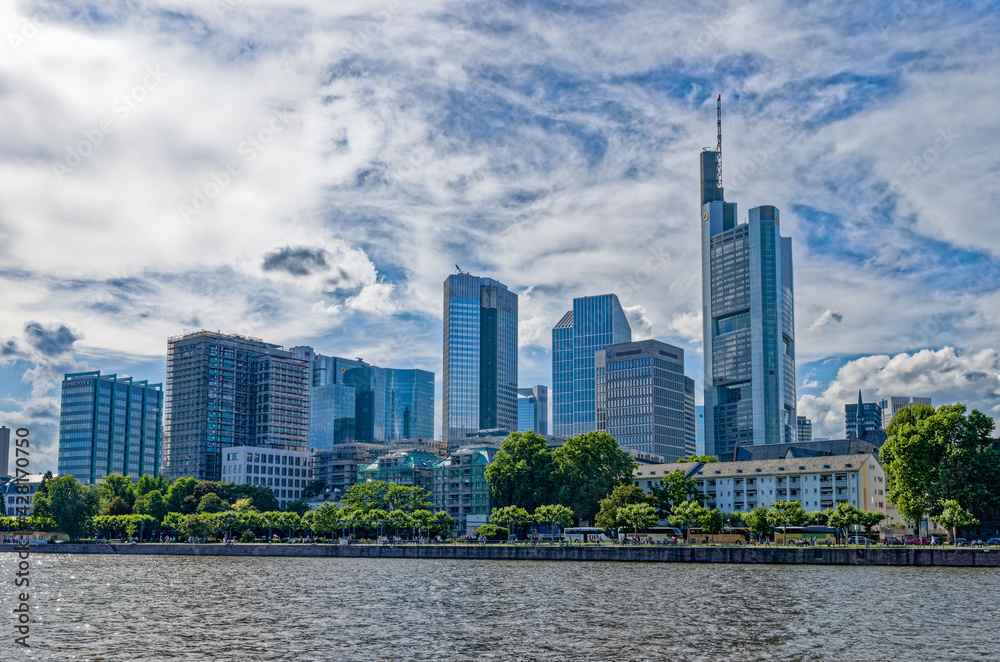 The Skyline In Frankfurt, Frankfurt Am Main, Hessen, Germany