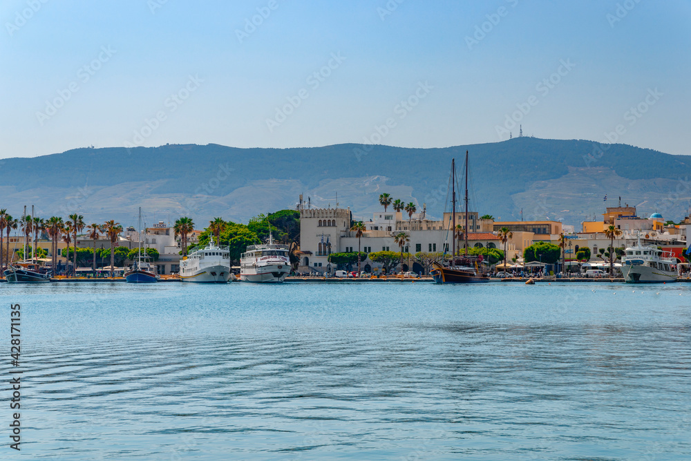Town Hall And Harbor Of Island Kos, Greece