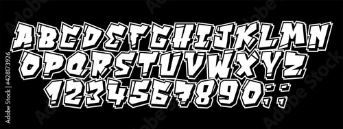 Vector graffiti and hip hop font 90s style.