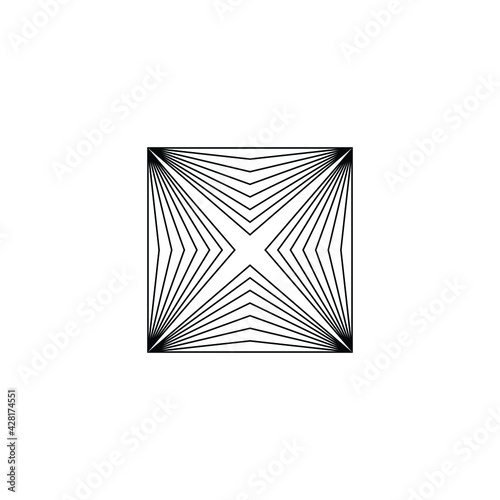 Square Cube Logo - block element perspective geometric abstract design vector line art geometry shape grid mosaic