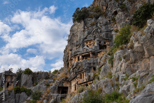 Ancient lycian Myra tombs in Turkey, Demre