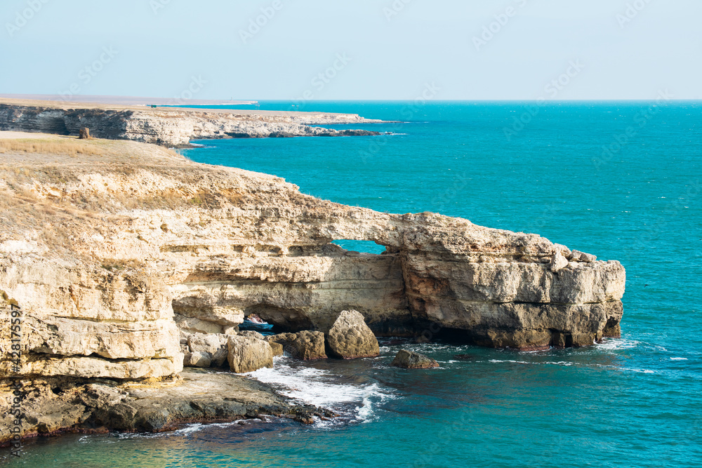 Picturesque sea landscape. Tarkhankut Peninsula, Crimea