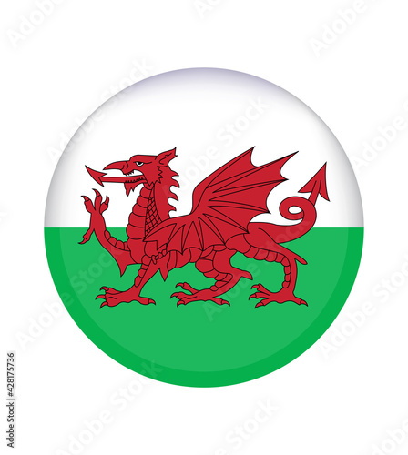 National Wales flag, official colors and proportion correctly. National Wales flag. Vector illustration. EPS10. Wales flag vector icon, simple, flat design for web or mobile app.