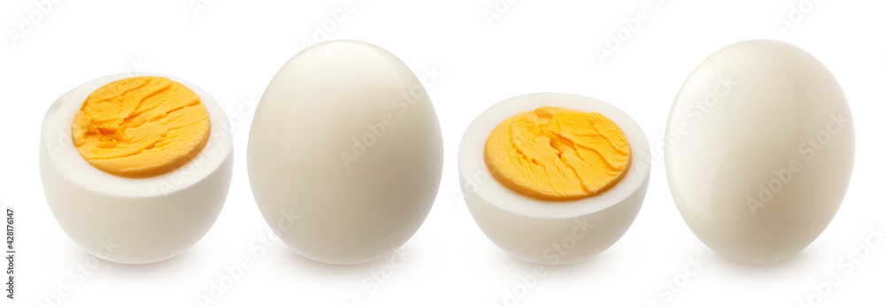 Hard boiled eggs isolated on white background Hard boiled eggs isolated on white background