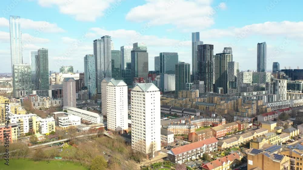 City of London skyline in a sunny day aerial. City of London skyline in a sunny day aerial.