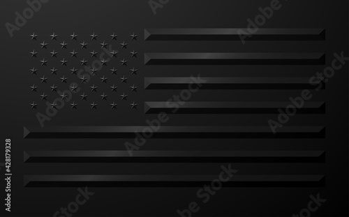 USA flag in black geometric style