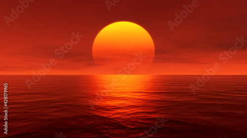 great sunset over the ocean © magann