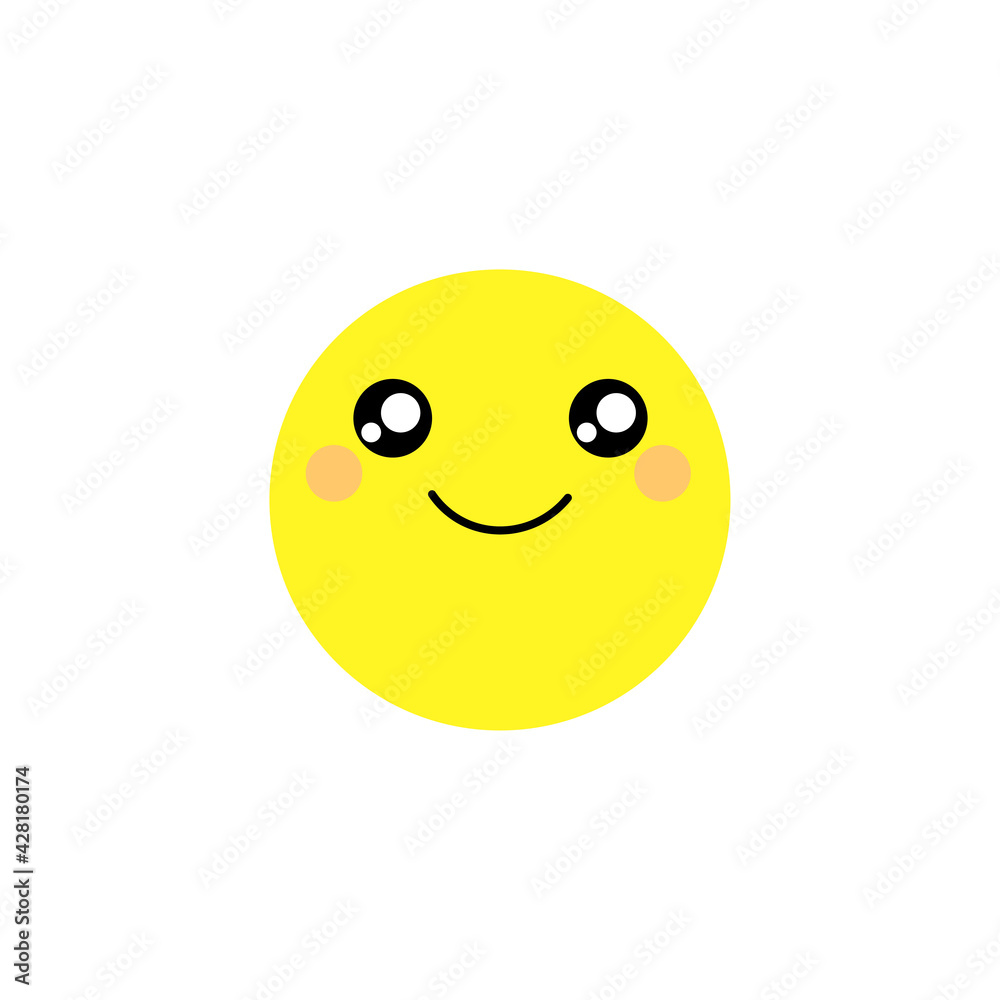 Fototapeta premium Cute emoticon, vector illustration on white background