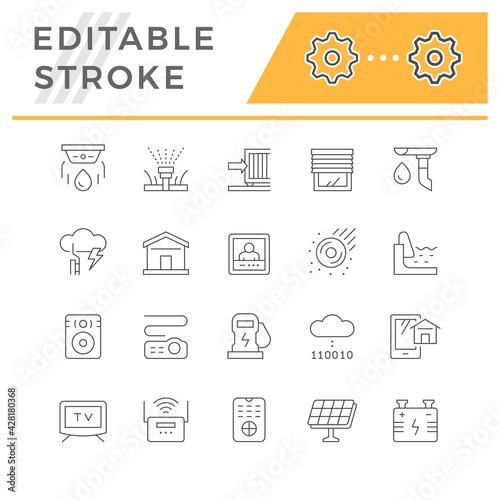 Set line icons of house systems