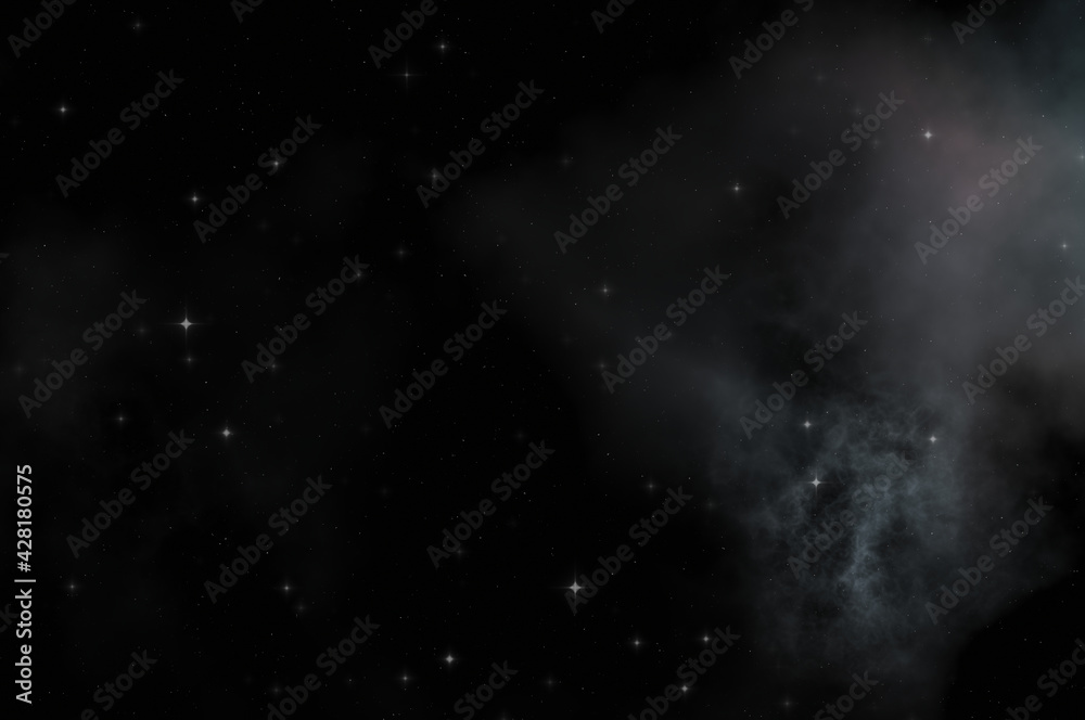 Obraz premium Star field in galaxy space with colorful nebula. Sci fi background of deep space. Ethereal wallpaper.