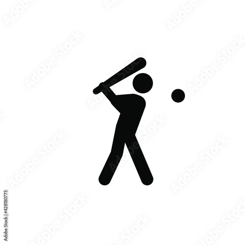 Baseball vector icon.  Editable stroke. Linear style sign for use on web design and mobile apps, logo. Symbol illustration. Pixel vector graphics - Vector