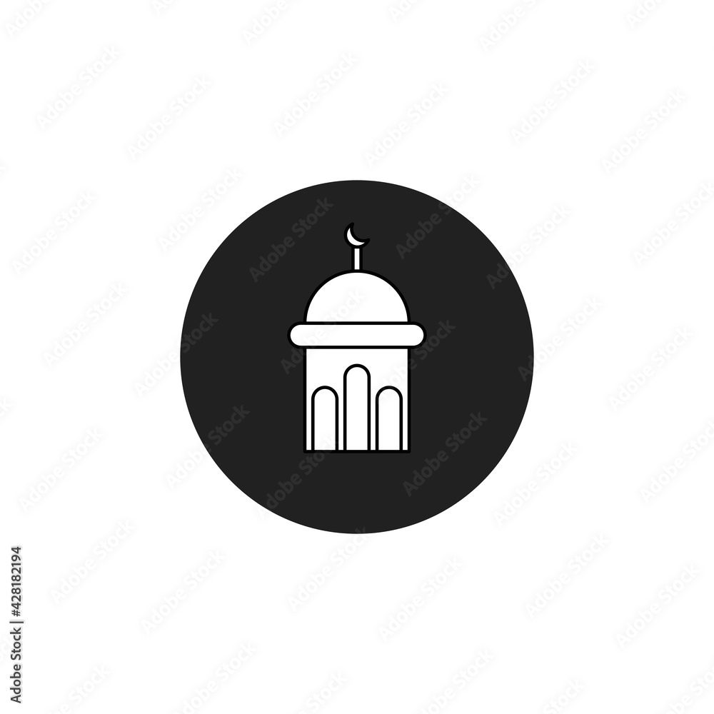 Islamic mosque icon. Vector illustration.