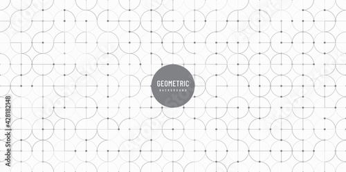 Black and grey modern design of geometric style background. Technology circular connection. Abstract pattern design. You can use for cover template, poster, banner web, flyer. Vector illustration