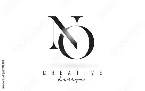 NO n o letter design logo logotype concept with serif font and elegant style vector illustration. photo