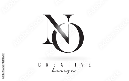 NO n o letter design logo logotype concept with serif font and elegant style vector illustration.