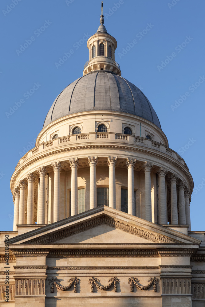 Dome of Pantheon in Paris city