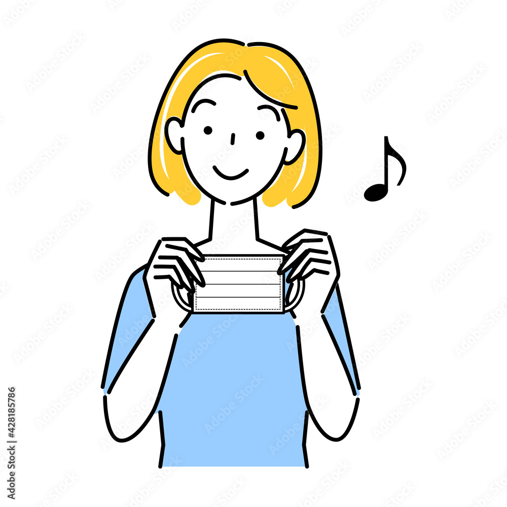 両手でマスクを持っている笑顔の女性 イラスト シンプル ベクター
A smiling woman holding a mask with both hands. Simple illustration. vector. 両手でマスクを持っている笑顔の女性 イラスト シンプル ベクター
A smiling woman holding a mask with both hands. Simple illustration. vector.