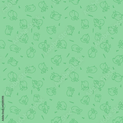 Seamless pattern with birds 