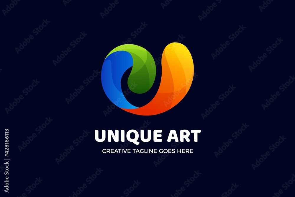 Colorful Abstract Gradient Logo Template