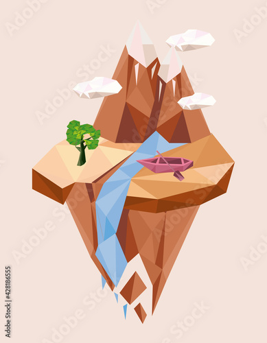 boat and mountains