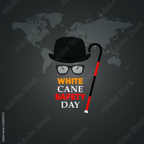 White Cane Safety Day. 15 October. White cane international day concept. Vector illustration.
