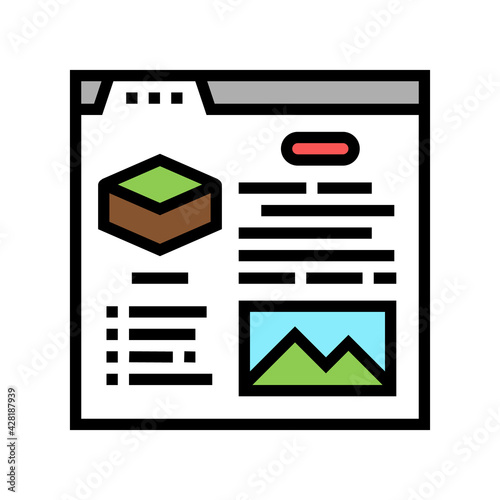 characteristics land color icon vector. characteristics land sign. isolated symbol illustration