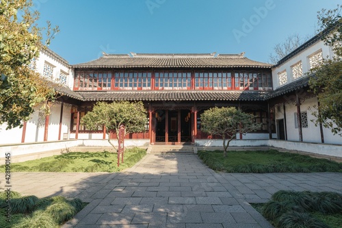 Architecture, buildings and landscapes of Suzhou Humble Administrator's Garden, the most famous Chinese classic garden in Suzhou, China © Sen