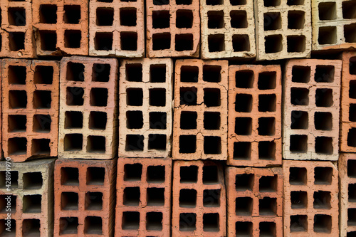 Load of bricks at the construction site 