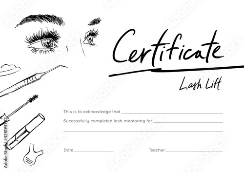 Eyelash Master Certificate.