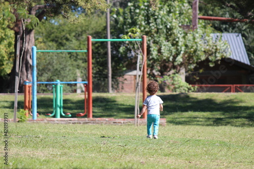 child playing on a playground