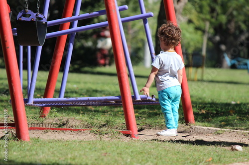 child playing on playground