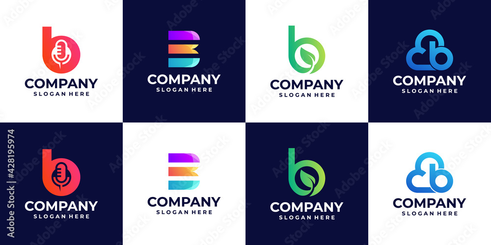 logo abstract symbol letter b logo inspiration Stock Vector | Adobe Stock
