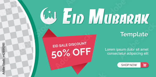 Social media banners set for Eid Mubarak. Social media ads, Banner set of Eid Mubarak Sale, Eid Mubarak celebration.
