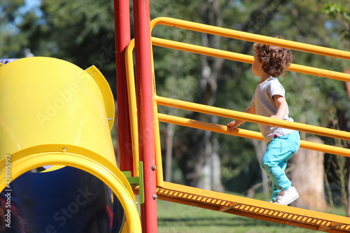 child playing on playground