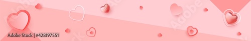 Vector symbols of love for Happy Women's Day, Mother's Day, Valentine's Day, birthday greeting card with space for text.
