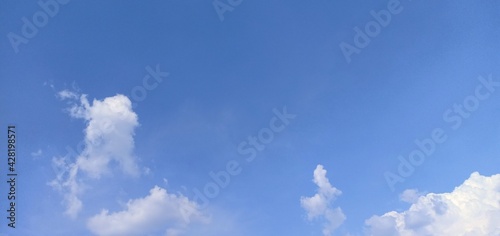 Blue and white on the sky to morning. 