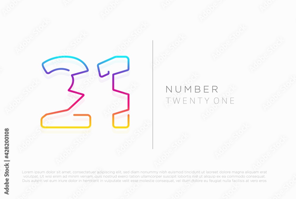 Number 21 twenty one logo icon design, vector template